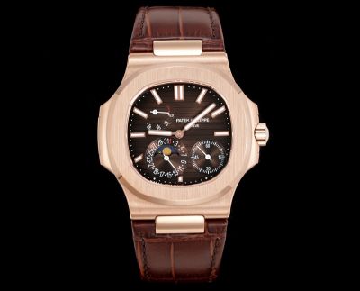 Patek Philippe Nautilus Cal.240PS 40mm Brown Leather Strap Brown Dial Watch
